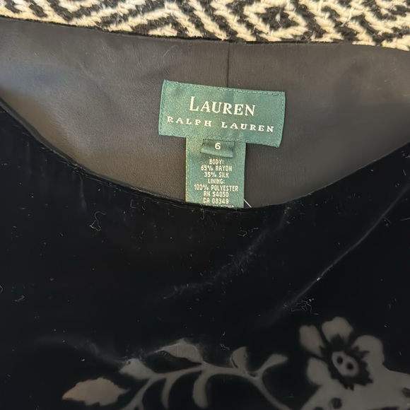 Lauren Ralph Lauren black velvet floral‎ dress - Picture 5 of 6